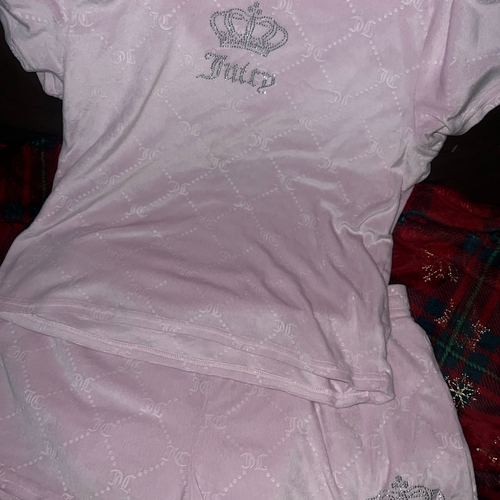 Juicy Couture Pink Pajama Set with Silver Crown